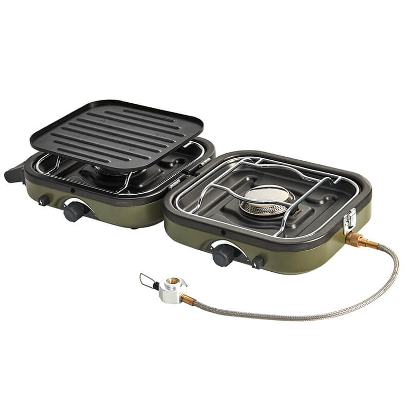 Dual firepower folding gas stove Robust Powerful Camping