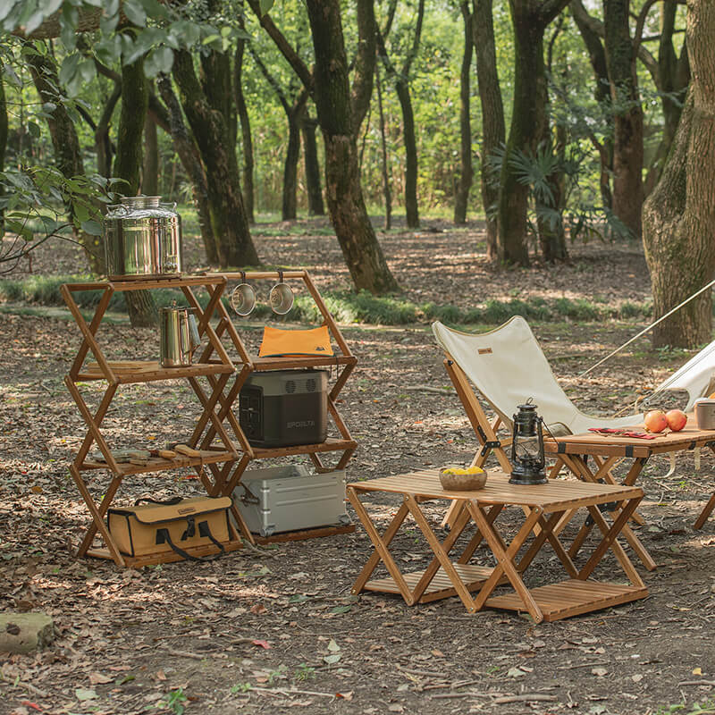 Multi-function camping shelf