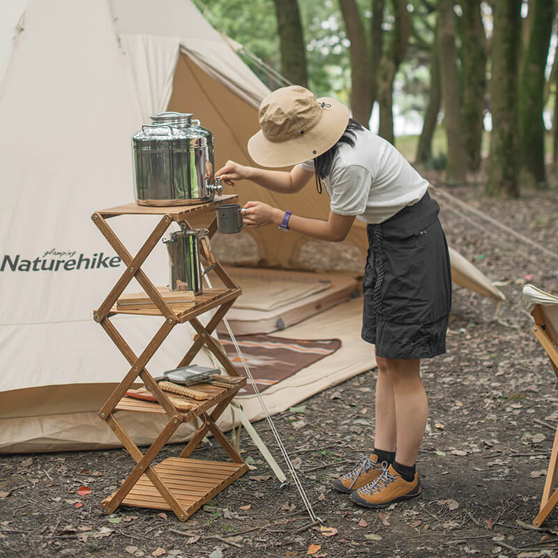 Multi-function camping shelf