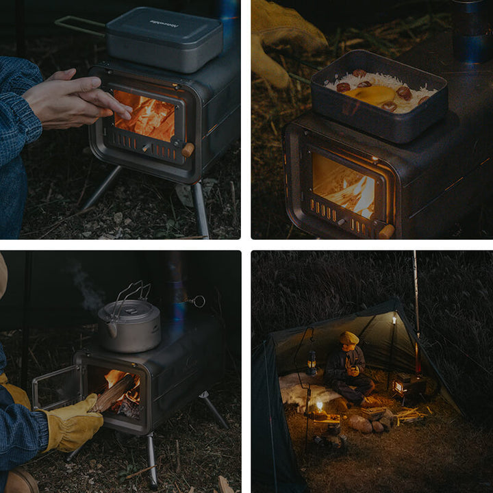 Poêle à bois compact démontable pour camping