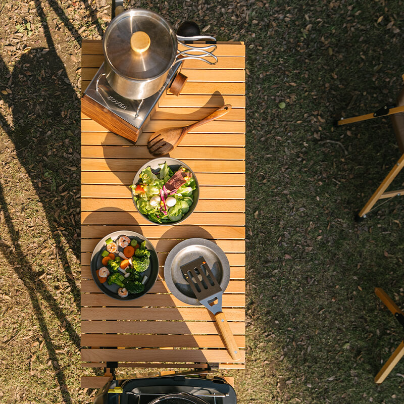 Collapsible portable kitchen table for camping