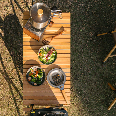 Collapsible portable kitchen table for camping