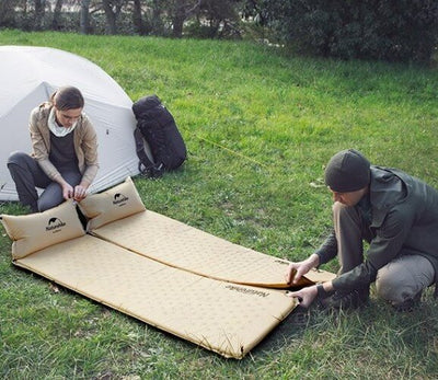 Matelas de camping gonflable avec oreiller intégré