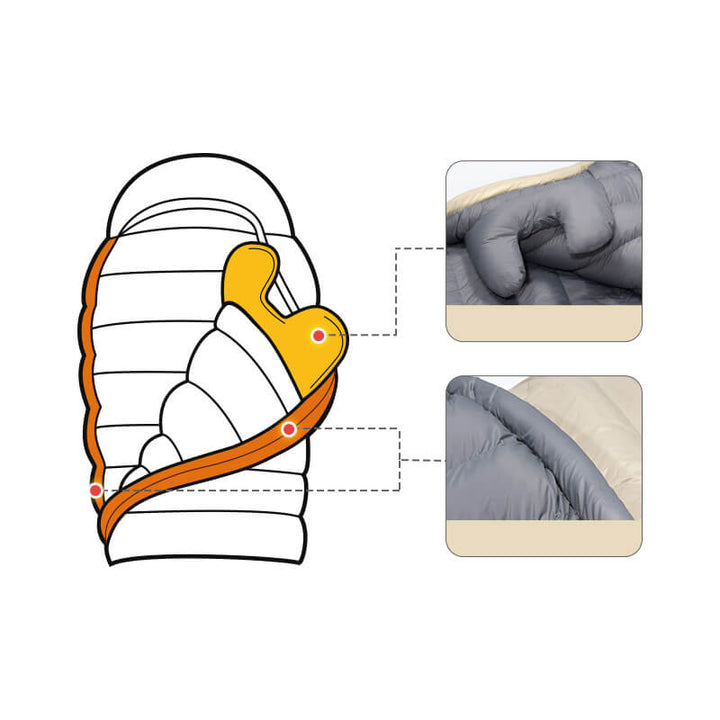 CW Goose Down Mummy Sleeping Bag - High Performance & Warm