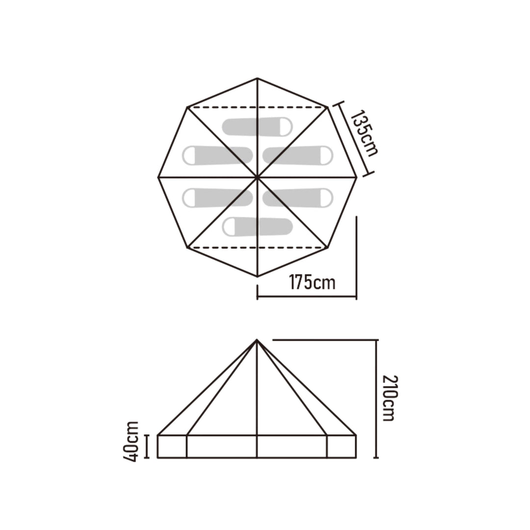 Brighten 6.4 Pyramid Tent - Spacious & Family - Camping